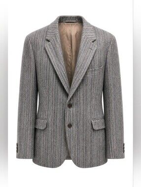 JG HOOK Gray Pinstripe Men's Blazer - Classic Single-Breasted Wool Jacket L41